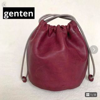 ゲンテン(genten)のgenten 巾着ポーチ サスティナブル ボルドー(ポーチ)