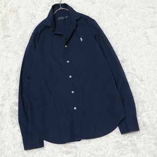 ポロラルフローレン(POLO RALPH LAUREN)のポロラルフローレン 長袖シャツ 無地ネイビー ポニー刺繍 レディース y29(シャツ/ブラウス(長袖/七分))