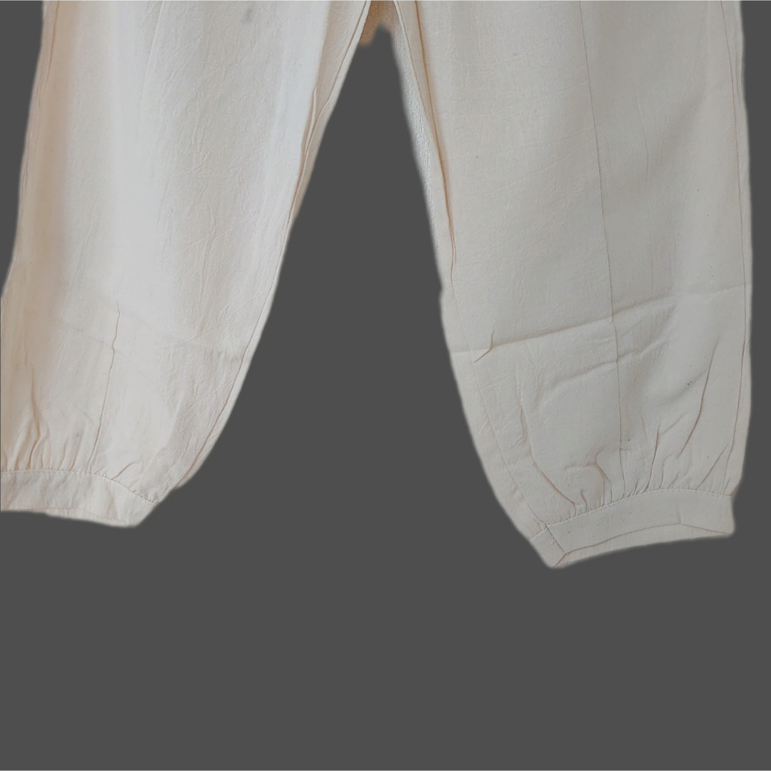 サルエルパンツ レディース リネンパンツ 着やせ パンツ ゆったり 九分丈 白 レディースのパンツ(サルエルパンツ)の商品写真