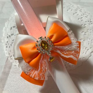 ハンドメイド＊ペンライトリボン＊キンブレリボン＊ヘアゴム＊推し活＊ネオンオレンジ(その他)