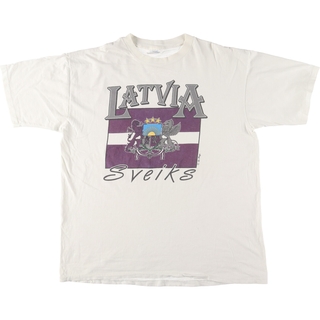 古着 ~90年代 LE PAYS INTERNATIONAL プリントTシャツ USA製 メンズXXL ヴィンテージ /eaa442882(Tシャツ/カットソー(半袖/袖なし))