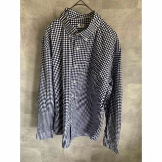 ユニクロ(UNIQLO)のユニクロ　UNIQLO エクストラファインコットンブロードチェックシャツ ブルー(Tシャツ/カットソー(七分/長袖))