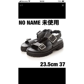 ノーネーム(No Name)の新品未使用 NO NAME ジューンサンダル 37 ブラック(サンダル)