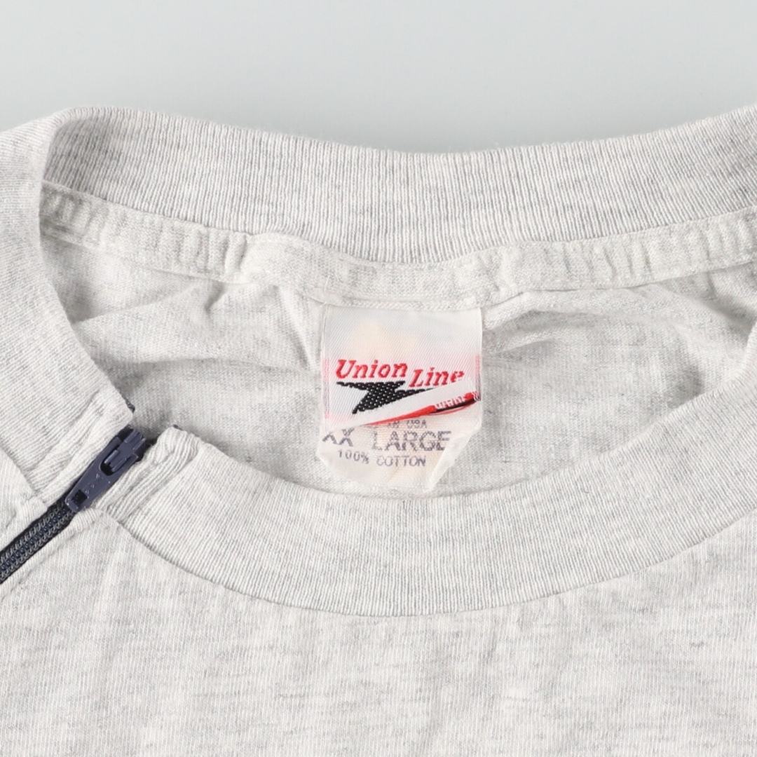 古着 90年代 Union Line ROSIE THE RIVETER ロージザリベッター ハーフジップ プリントTシャツ USA製 メンズXXL ヴィンテージ /eaa446465 メンズのトップス(Tシャツ/カットソー(半袖/袖なし))の商品写真