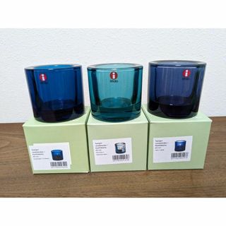 イッタラ(iittala)のイッタラ　キャンドルホルダー　キビ　KIVI　ターコイズ＆レイン＆シーブルー(食器)