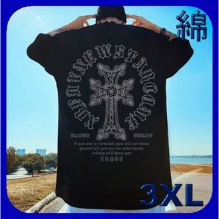 【綿】メンズ 半袖  ビッグシルエット ゆったりサイズ ブラック　№823943(Tシャツ/カットソー(半袖/袖なし))