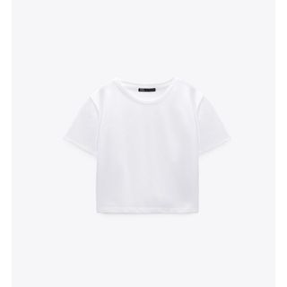 ザラ(ZARA)の☆新品☆ ZARA ベーシック クロップド ストレッチ Tシャツ(Tシャツ(半袖/袖なし))