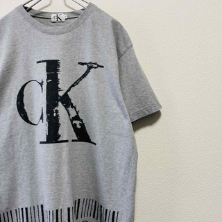 Calvin Klein - 90年代ビンテージ　アメリカ製　カルヴァンクライン　デカロゴ バーコードTシャツ