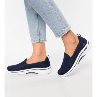 スケッチャーズ(SKECHERS)のSKECHERS スケッチャーズ　スリッポン　メッシュ　ネイビー紺　25.5cm(スリッポン/モカシン)