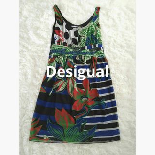 デシグアル(DESIGUAL)のDesigual　トロピカル　ワンピース　XLサイズ(ひざ丈ワンピース)