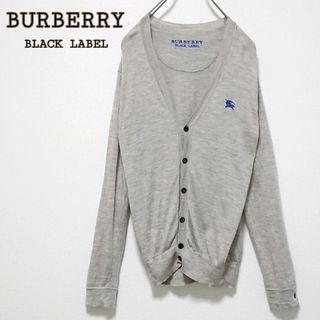 BURBERRY BLACK LABEL - 定番モデル バーバリー ブラックレーベル ホース 刺繍 ロゴ カーディガン