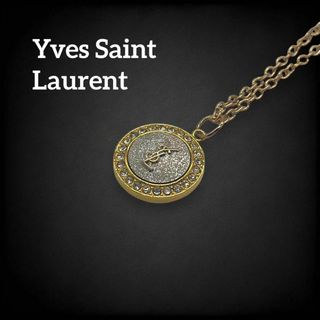 イヴサンローラン(Yves Saint Laurent)の✨美品✨ イヴサンローラン ネックレス ラインストーン YSL ゴールド 688(ネックレス)