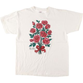 古着 90年代 デルタ DELTA 花柄 バラ柄 プリントTシャツ メンズL ヴィンテージ /eaa442861(Tシャツ/カットソー(半袖/袖なし))