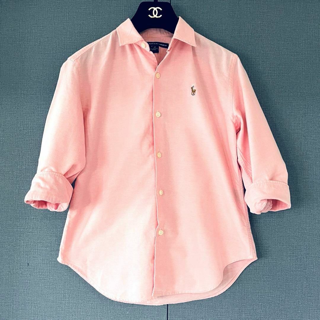Ralph Lauren(ラルフローレン)のラルフローレンスポーツ オックスフォードシャツ ホース刺繍 ピンク Sサイズ レディースのトップス(シャツ/ブラウス(長袖/七分))の商品写真