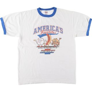 古着 90~年代 アンビル Anvil バータグ リンガー プリントTシャツ メンズL ヴィンテージ /eaa446657