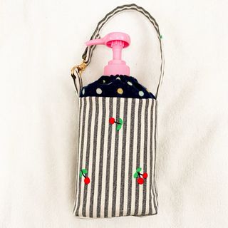 ハンドメイド ♡ さくらんぼボーダー柄 手ピカジェル 300ml ホルダー(その他)