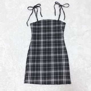 SHEIN - SHEIN シーイン ミニ ワンピース キャミワンピース チェック 肩ひも S