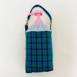 ハンドメイド ♡ ファミリアチェック青 手ピカジェル 300ml ホルダー(その他)