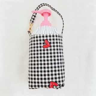 ハンドメイド ♡ モノトーンハート柄 手ピカジェル 300ml ホルダー(その他)