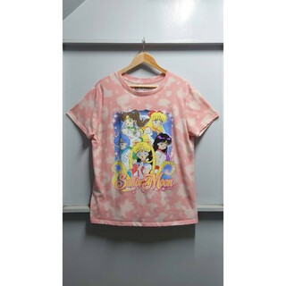 Sailor Moon タイダイ プリント Tシャツ ピンク系 L 半袖(Tシャツ/カットソー(半袖/袖なし))