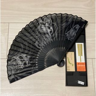 yohji yamamoto■ヨウジヤマモト 扇子 スカルローズ 薔薇 総柄