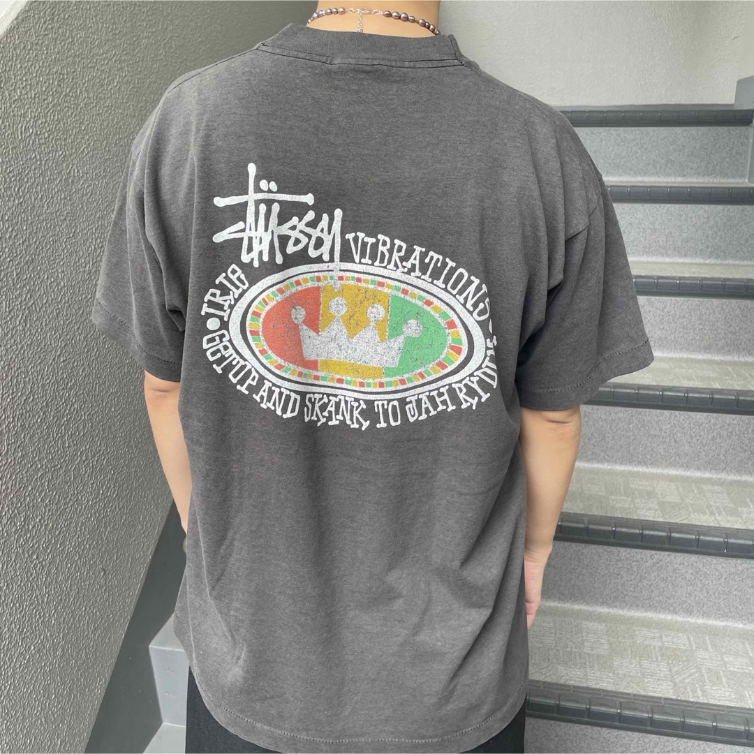 80s stussy ステューシー tシャツ シングルスティッチフェードブラック メンズのトップス(Tシャツ/カットソー(半袖/袖なし))の商品写真