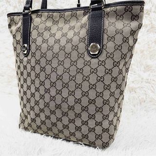 Gucci - 【良品】グッチ　トートバッグ　GG柄　A4収納　ゴールド金具　キャンバス　肩掛け