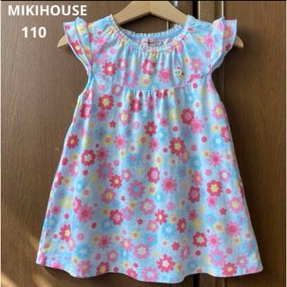 ミキハウス(mikihouse)のミキハウス　袖フリル　半袖　花柄　フレア　ワンピース  うさこちゃん　春　夏(ワンピース)