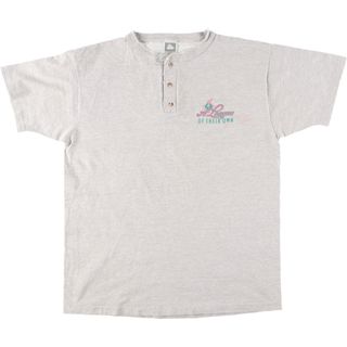 古着 90年代 COTTON DELUXE ヘンリーネック プリントTシャツ USA製 メンズXL ヴィンテージ /eaa442803(Tシャツ/カットソー(半袖/袖なし))