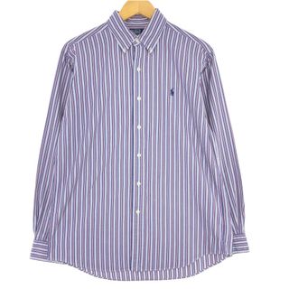 ラルフローレン(Ralph Lauren)の古着 ラルフローレン POLO by Ralph Lauren CUSTOM FIT  マルチストライプ 長袖 ボタンダウンストライプシャツ メンズM /eaa446980(シャツ)