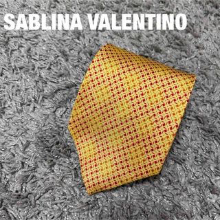 メンズ　ネクタイ　SABLINA VALENTINO 黄色　絹　イタリー　結婚式(ネクタイ)