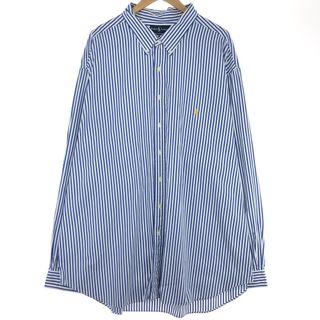 ラルフローレン(Ralph Lauren)の古着 ビッグサイズ ラルフローレン Ralph Lauren CLASSIC FIT 長袖 ボタンダウンストライプシャツ メンズXXXXL /eaa446976(シャツ)