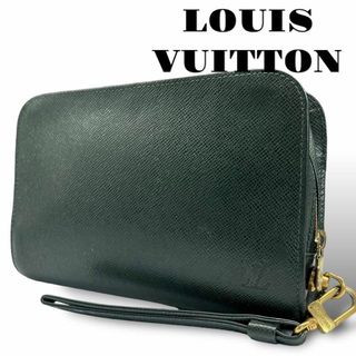 ルイヴィトン(LOUIS VUITTON)の良品 LOUIS VUITTON クラッチバッグ タイガ バイカル レザー 緑(セカンドバッグ/クラッチバッグ)