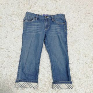 バーバリーブルーレーベル(BURBERRY BLUE LABEL)のBURBERRY　バーバリー　デニムパンツ　ノバチェック　クロップドパンツ　ロゴ(デニム/ジーンズ)