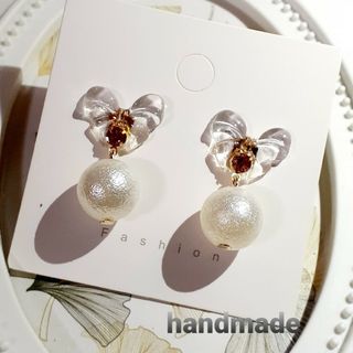 リボンピアス  Ｎｏ．149  ハンドメイドピアス(ピアス)