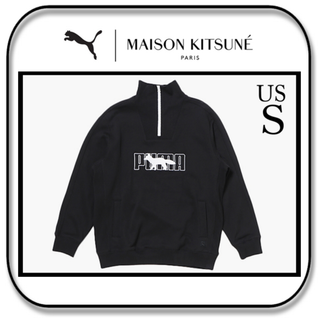 メゾンキツネ(MAISON KITSUNE')のプーマ x メゾンキツネ　ハーフジップ スウェット　(US) S(スウェット)