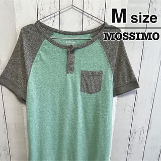 モッシモ(MOSSIMO)のMOSSIMO　Tシャツ　ヘンリーネック　ミントグリーン　グレー　胸ポケット(Tシャツ/カットソー(半袖/袖なし))