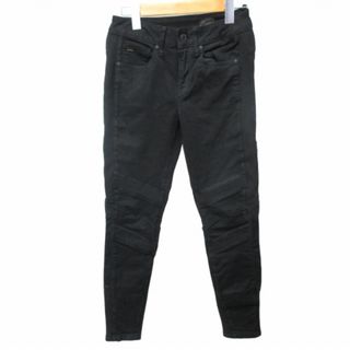 ジースター(G-STAR RAW)のジースターロウ バイカーデニム ジーンズ スキニー 黒 約XS～S ■GY31(デニム/ジーンズ)