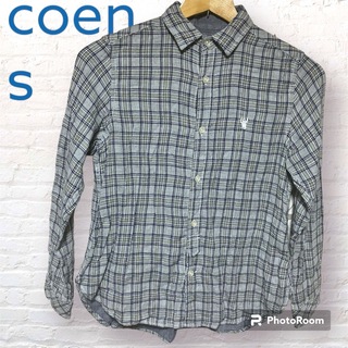 coen - coen コーエン ガーゼシャツ Sサイズ チェック グレー レディース