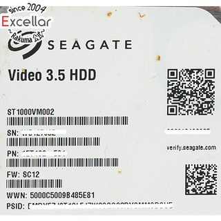 シーゲイト(SEAGATE)のSEAGATE製HDD　ST1000VM002　1TB SATA300 5900　1000～2000時間以内(PC周辺機器)