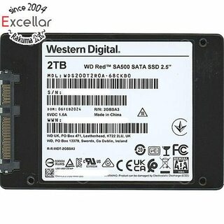 ウェスタンデジタル(Western Digital)のWestern Digital製 SSD　WD Red SA500 NAS SATA WDS200T2R0A　2TB　100～200時間以内(PC周辺機器)