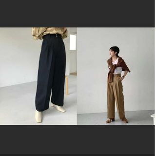 トゥデイフル(TODAYFUL)のtodayful twill tuck trousers ネイビー(その他)