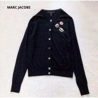 マークジェイコブス(MARC JACOBS)のMARC JACOBS マークジェイコブス　ワッペン　カーディガン ブラック　S(カーディガン)