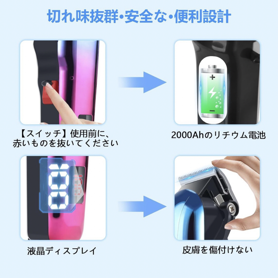 ペット用 バリカン 犬 猫 グルーミング コードレス 2200mAh トリミング その他のペット用品(犬)の商品写真