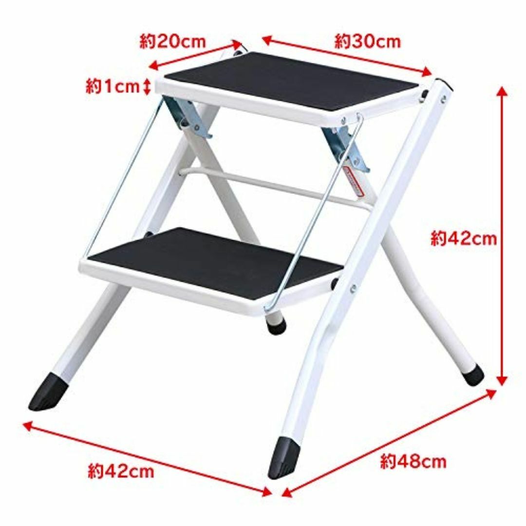 【色:ホワイト】アイリスプラザ 踏み台 ホワイト 幅約42×奥行約48×高さ約4 インテリア/住まい/日用品の日用品/生活雑貨/旅行(日用品/生活雑貨)の商品写真