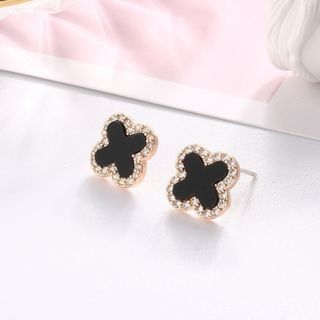 再入荷♡　アクセサリー　S925　ピアス　両耳　ゴールド　ブラック　クローバー(ピアス)