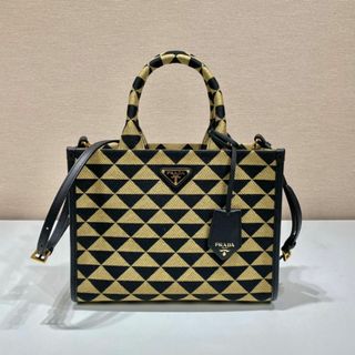 プラダ(PRADA)のプラダ シンボル ジャカードファブリック スモールハンドバッグ(ハンドバッグ)