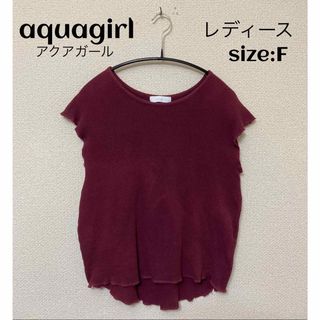 アクアガール(aquagirl)のaquagirl アクアガール 切りっぱなし ワッフル ノースリーブ F(Tシャツ(半袖/袖なし))