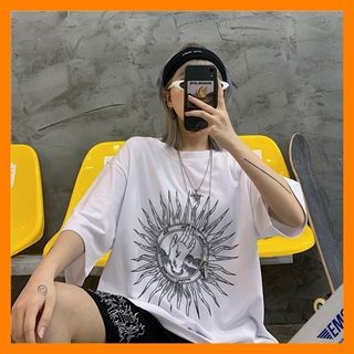 ■ トレンド　人気　オーバーサイズ　ビッグロゴ　Ｔシャツ　白　太陽　オルチャン