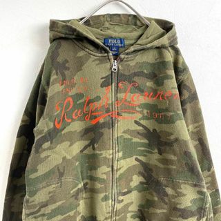 POLO RALPH LAUREN - ポロラルフローレン　ジュニアM プリントデザイン　カモ柄　ジップパーカー